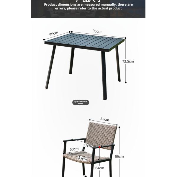 Aluminium Frame Terrace Furniture Waterproof Rattan Chair Set For Outdoor Dining Room