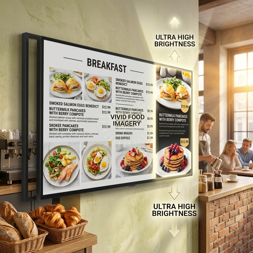 QM-4915GPW 49 Inch 4K Digital Menu Board Scheduled Playback Remote Device Monitoring Display