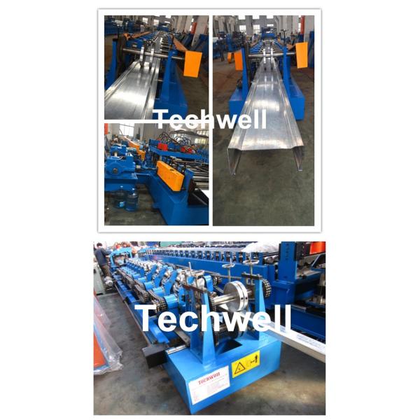 CZ Section Galvanized Steel Roll Forming Machine , Quick Interchangeable By Changing Roller Spacers