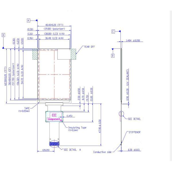 2.6 дюймовый светопроницаемый LCD модуль TFT, 160x240 MCU интерфейс