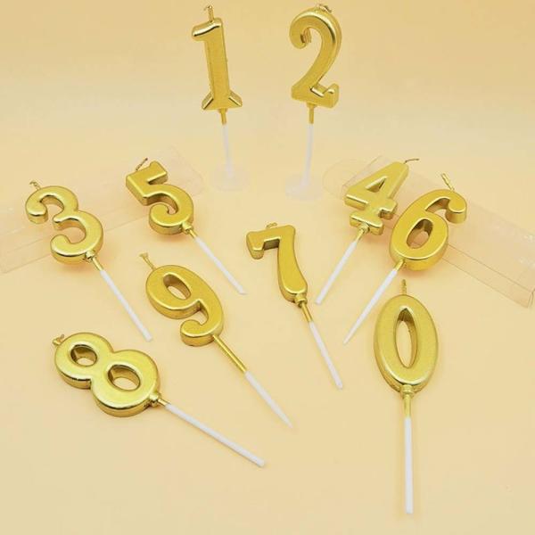 Champanhe dourado velas de aniversário número 0-9 bolo Topper feliz aniversário decoração para mulheres homens meninas meninos festa