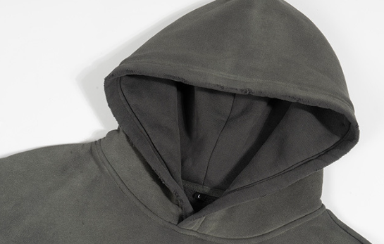 Men’s Distressed Gradient Hoodie Oversized Fleece Lined Streetwear Casual Pullover