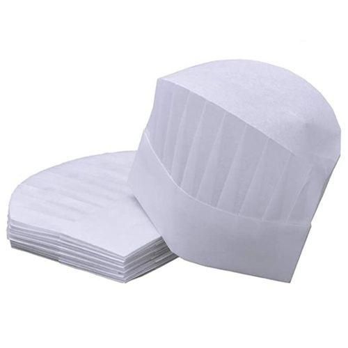 Haixin Restaurant Caps High Quality Disposable Paper Nonwoven Cooking Hair Kitchen Chef Forage Hats with Red Line Customized