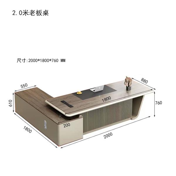 Wooden Filing Cabinet L Shaped Office Desk for Executive Work in Commercial Setting