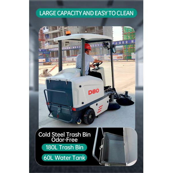 580Kg Industrial Floor Sweeper Scrubber 10800m2/H For Warehouse 48V 120Ah