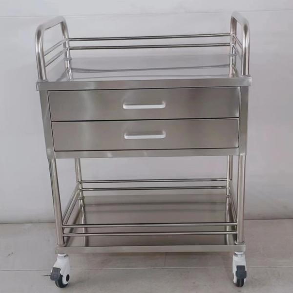 Chariot d'instruments chirurgicaux en acier inoxydable Chariot de pansement pour soins des plaies en salle d'opération