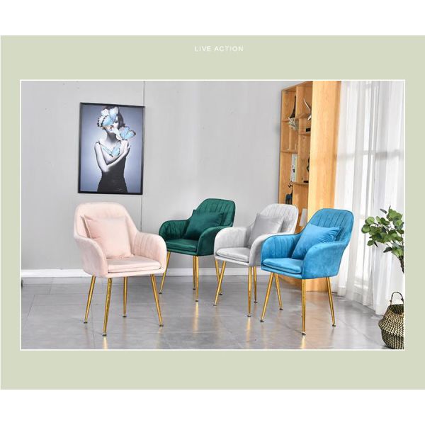 Type Modern Chairs Upholstered Nordic Gold Luxury High Back Lounge Velvet Dining Chair