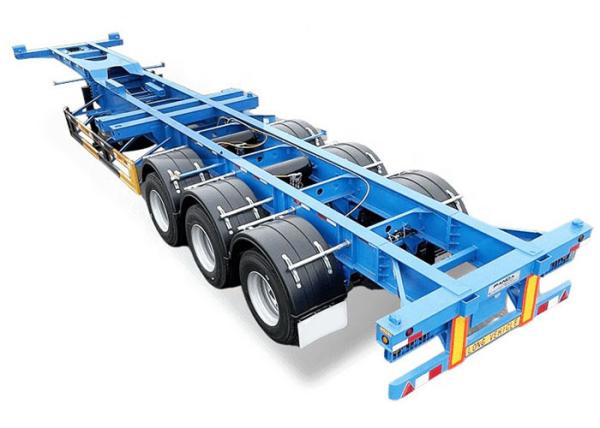 Chassi azul do recipiente de 11.00r20 tri Axle Skeletal Trailer 12m