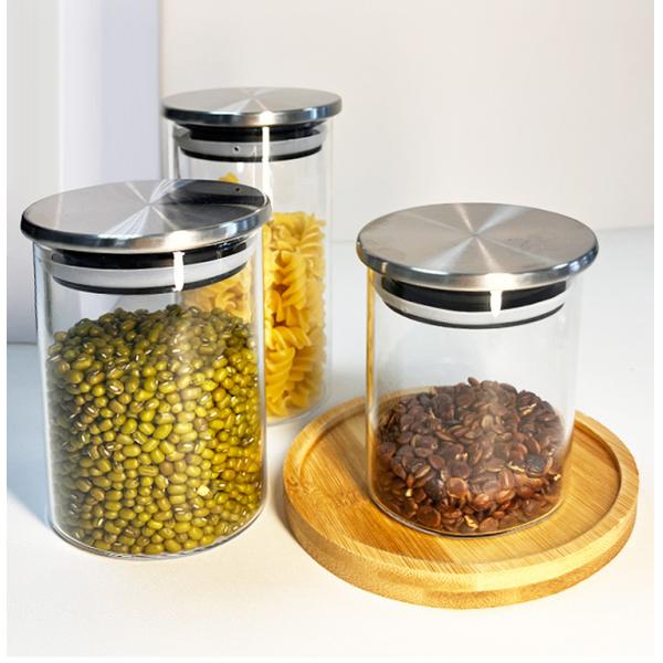 Stainless Steel Lid Glass Jar for Storing Dried Fruits Snacks and More in the Kitchen