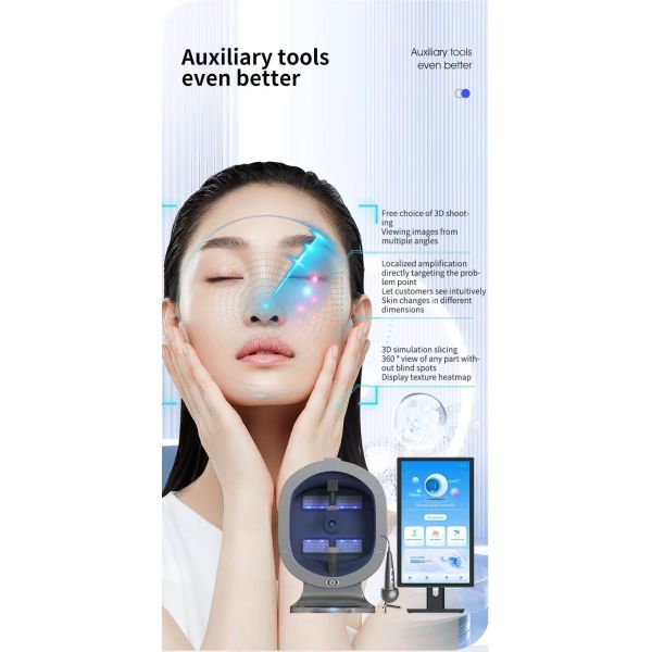 3D AI Intelligent 2in1 Single Handle Scalp Scanner Facial Skin Analyzer