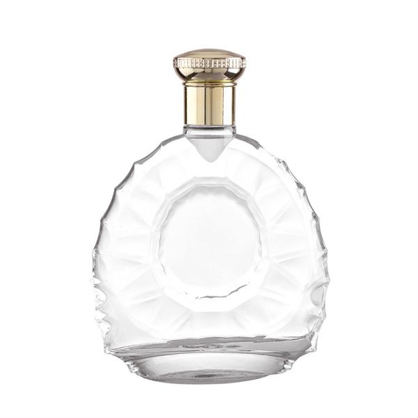 Embalagem personalizada garrafa de licor de cristal 500ml 700ml Design elegante para fins de marca