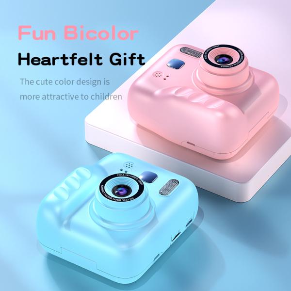 DLC Kids Instant Photo Thermal  No Ink Printing Camera  with LED Flash Dual Lenses2.0 Inch IPS Eye-Protect Screen   1080P Video