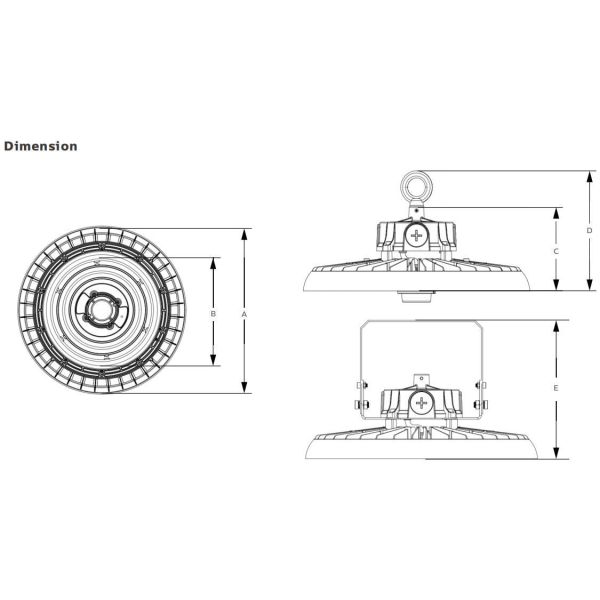 HB3 DIP Switchable Power and 3CCT UFO LED High Bay Light 200W 150LPW with Emergency function optional