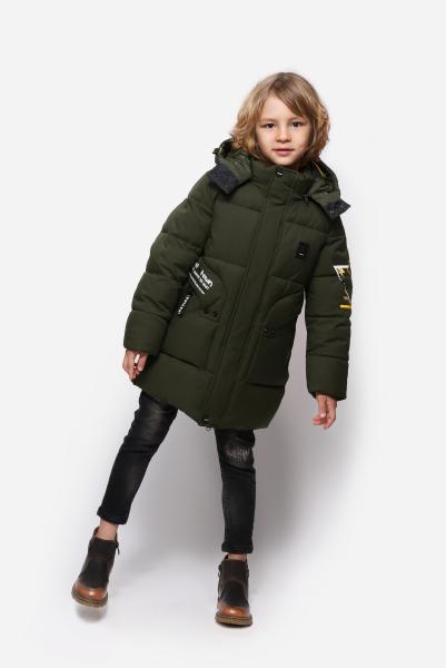Bilemi Kids Thick Hooded Olive Solid Teenage Winter Jacket Winter Boys Down Coat