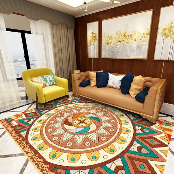 Household Polyester Living Room Floor Carpets Middle Eastern Style Dining Room Carpet