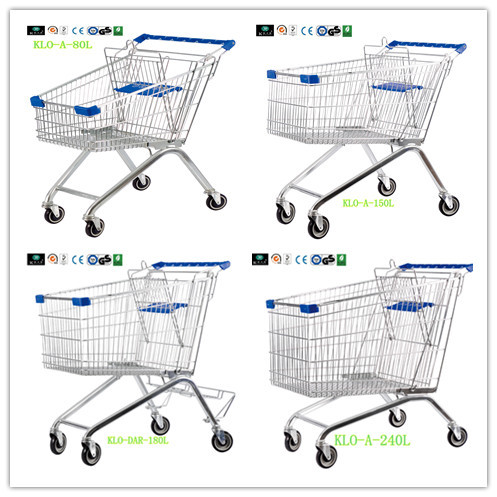 Warehouse cargo Trolleys With foldable middle platform in zinc powder
