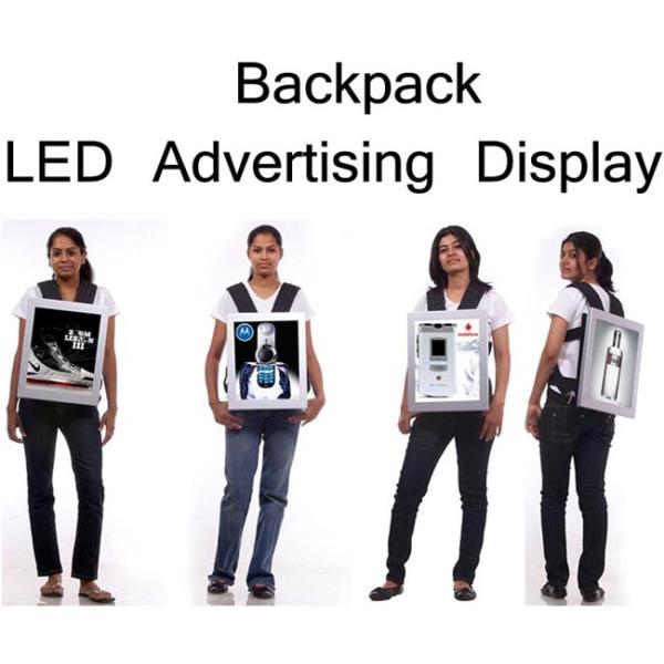 Commercial LCD Display 1000 Nits Wearable Digital Signage TV Backpacks For Street Promotion