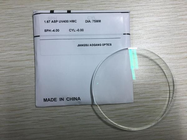 1.67 MR 7 UV400 Prescription Eyeglass Lenses Aspherical Surface Korea Monomer