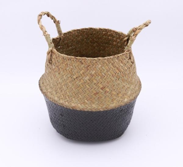 Handicraft Natural Seagrass Storage Basket With Handle ECO Friendly Kids Toy Clothes Baskets Storage Home Decoractions
