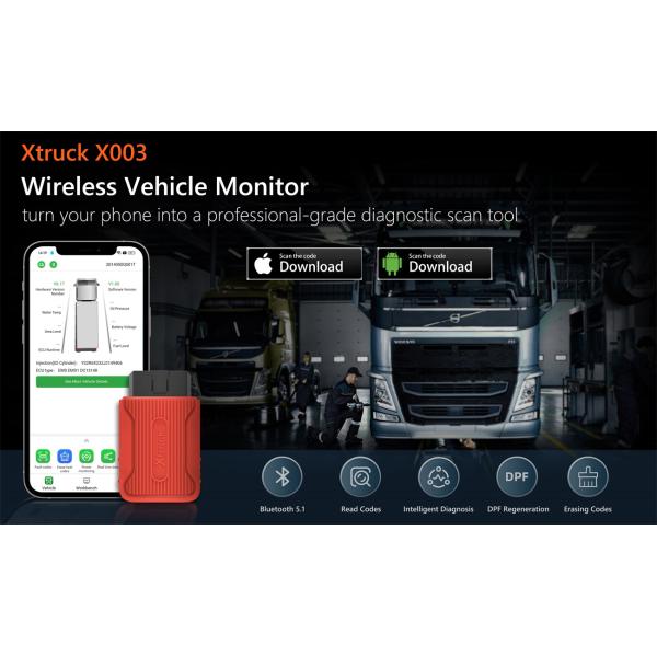 Xtruck X003 Bluetooth Connection 3-in-1 Truck Diagnostic System For Vol-vo/Sca-nia/Cum-mins