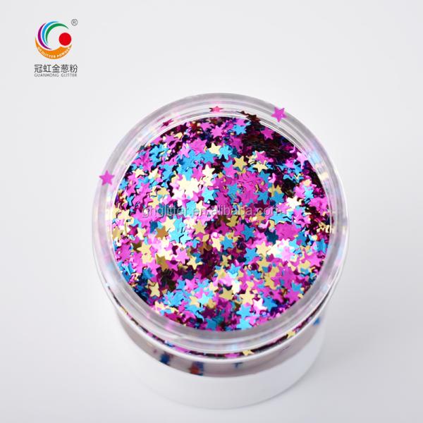 Crafts Mica PET Glitter Powder Colorful Stars Mix For Christmas Decorations Lip Gloss