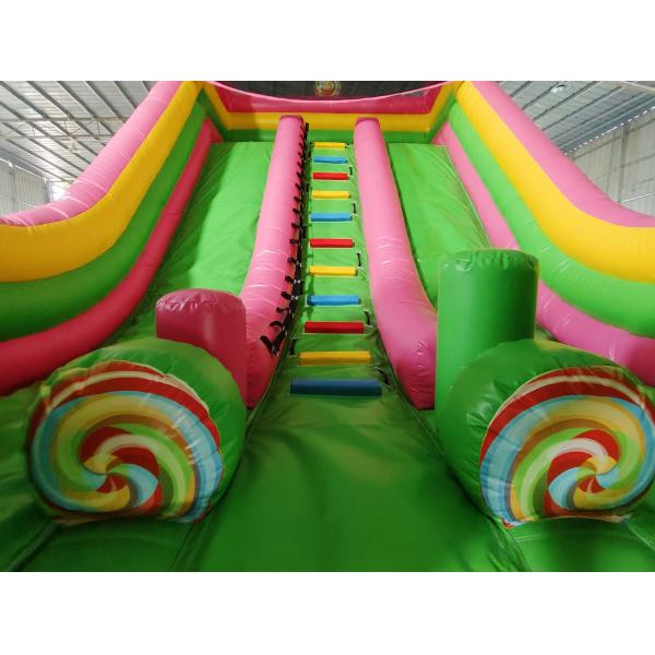 Parque de diversiones toboganes inflables secos Casa de dulces toboganes inflables Castillo para niños