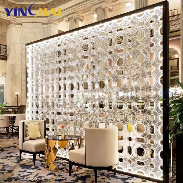 UV Resistant Glass Panel Room Divider High Hardness For Living Room And Dining Room