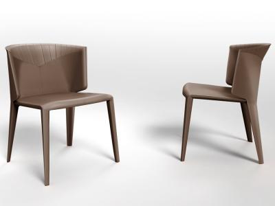 Luxury ANASTASIA Fiberglass Dining Chair Covered With Leather 1/8”Thick