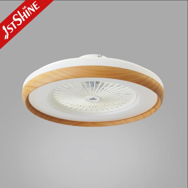 Acabamento em grão de madeira imitação Ventilador de teto LED de 23 polegadas com motor DC para quarto
