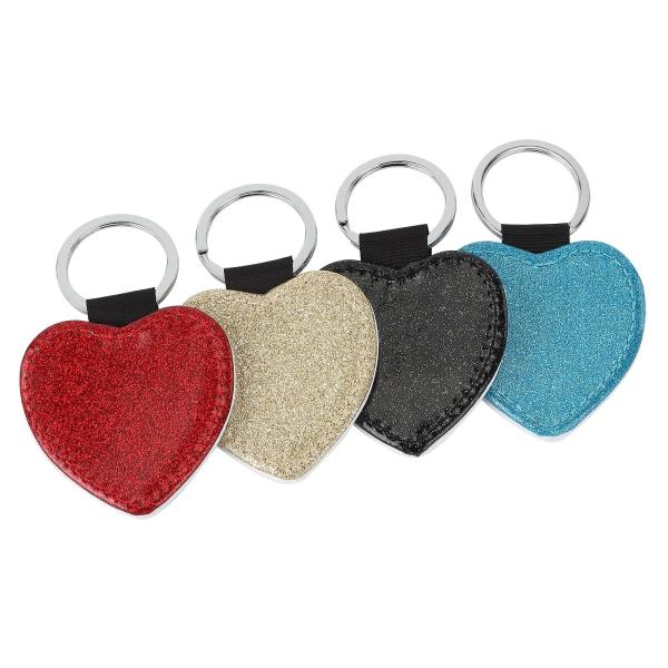 Porte-clés par sublimation en cuir vierge coloré, simple face, pailleté, porte-clés personnalisé