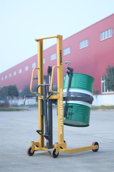 Compact Structure Drum Lifter Trolley With Hooper 350KG 1.46M Lifting Height