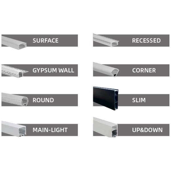 Профиль приведенный стены СИД алюминиевого профиля прокладки алюминиевый для освещения лестницы