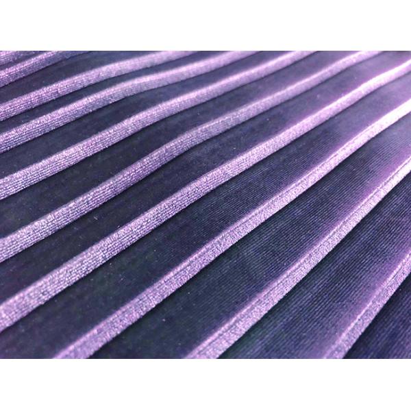 290GSM Purple Velvet Material 93% Polyester Warp Knitted Pleat For Lady'S Skirt Violet