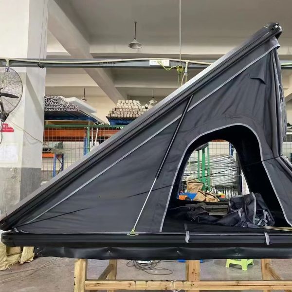 Outdoor 4x4 Waterproof 4 Person Aluminum Hard Shell Triangle Rooftop Tent Car Roof Top Tent Camping Car Roof Tent for Sale