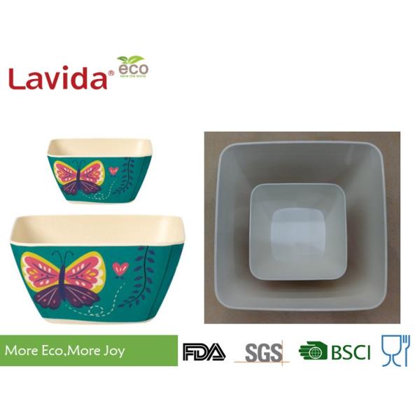 Custom Made Beautiful Bamboo Fiber Bowls Big Food Grade For Home / Restaurant