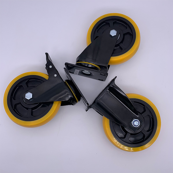 5 Inch Swivel Plate Polyurethane Quiet Casters Wheel For Equipment