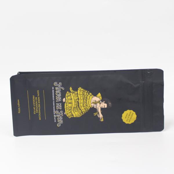 500g Flat Bottom Coffee Bean Packaging Bag Zip Top  Customized Logo