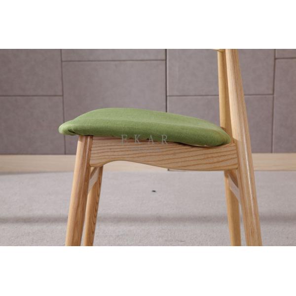 Nordic Design Ash Wooden Upholstered Modern Fabric Dining Chair