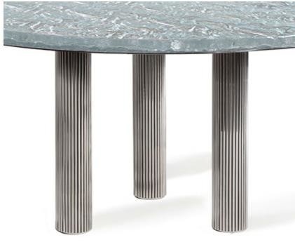 Luxury Hotel Restaurant Furniture Water Wave Pattern Round Dining Table