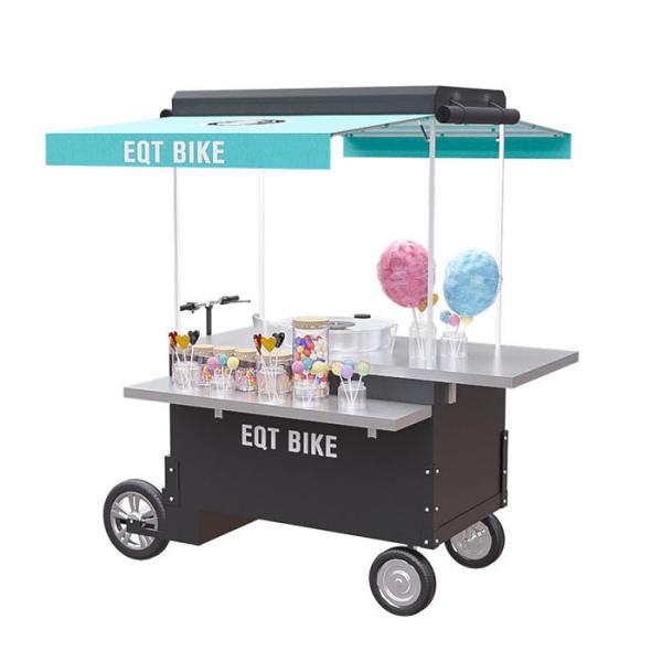 Anti Fouling 30km/H 3 Wheel Cotton Candy Bike Food Cart