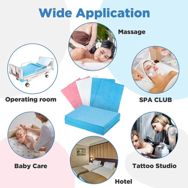 environmentally friendly, convenient, efficient, Hotel Home Beauty Room Use PP Non-Woven Beauty Massage Bed Sheets Disposable Waterproof Hospital Medical Bed Sheet Roll