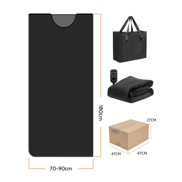 Manta de sauna de infrarrojos lejanos blanqueadora para uso doméstico con calentamiento de cuerpo completo y diseño portátil