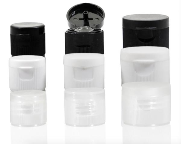 Ribbed  Plastic Flip Top Cap For Hand Sanitizer Bottle 18/410 20/410