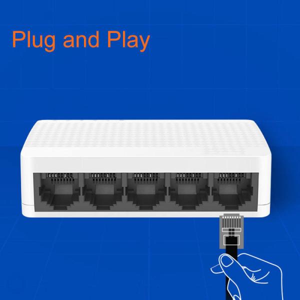 Commutateur de réseau industriel sur 5 ports personnalisé 10/100 Mbps Fast Ethernet RJ45 Hub avec moule privé et fonction empilable