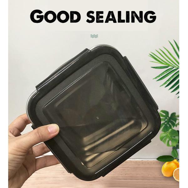 Rectangle 400/750/1200ml Stainless Steel Bento Lunch Box Set with Locking Lids and Durable