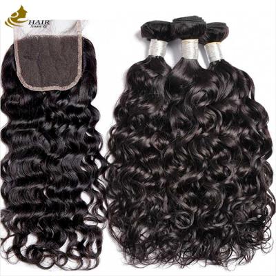 OEM Brasileiro Não Processado Wave de Água Virgin Hair Bundles Preto