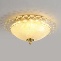 Plafonnier de bâti d'or de chambre à coucher de fer de surface en verre d'art + d'Art Glass Led