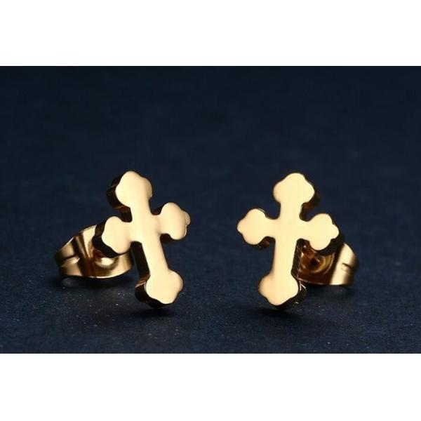 Personalized body piercing jewelry stainless steel cross stud earrings for women