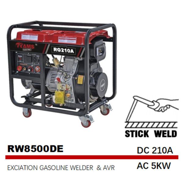 fase monofásica elétrica de solda da C.A. 5kw do começo da excitação do gerador da vara 210A diesel