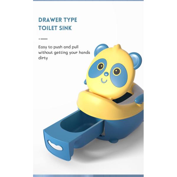 Cartoon Panda Shape Baby Potty Toilet with Custom Logo EN71 Certified Blue/Yellow/White/Black